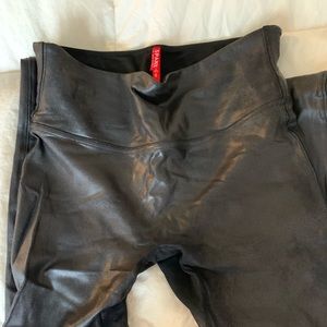 Spanx Faux Leather Tights - Black